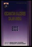 Kecamatan Kalideres Dalam Angka 2003